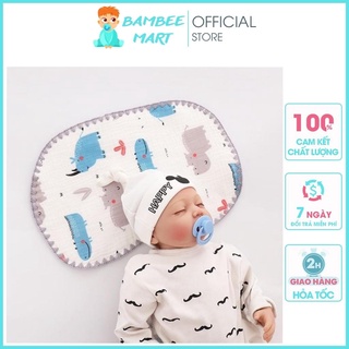 Gối xô cho bé 10 lớp Muslin tree cao cấp êm thoáng thấm hút mồ hôi GOI03 BamBee Mart