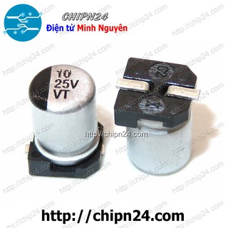 [10 CON] Tụ nhôm 10uF 25V SMD Dán 4x5.4mm
