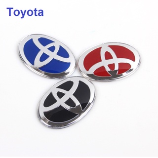 Logo biểu tượng vô lăng xe ô tô Toyota. Kích thước 68x48mm - Có 3 màu: Đen, Đỏ, Xanh