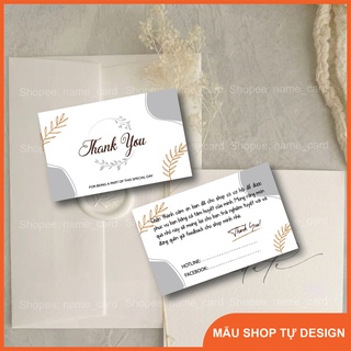 Card visit thiệp cảm ơn khách hàng thank you card rẻ đẹp kích thước 5,5x9 cm hàng có sẵn tại shop