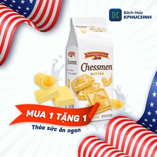 [Mua 1 tặng 1] Bánh quy bơ Chessmen hiệu  Pepperidge Farm 206g KPHUCSINH - Hàng Chính Hãng