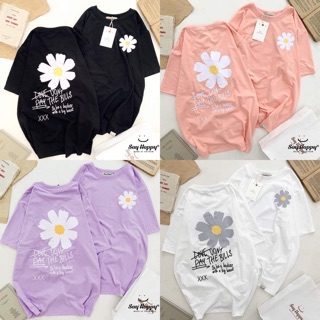 Áo Thun Tay Lỡ HOA CÚC PEACE Unisex Thời Trang - 706