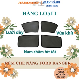 Rèm che nắng ô tô NAM CHÂM theo xe Ford Ranger ⚡ HÀNG LOẠI 1 - LƯỚI DÀY ⚡ - Combo 4 tấm chắn nắng - VIỆT NAM SẢN XUẤT