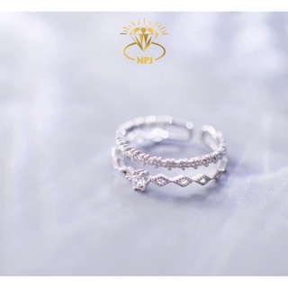 Nhẫn Vương Miện Nữ Hoàng ⚡ CAO CẤP ⚡ nhẫn bạc nữ dáng hở,đơn giản dễ đeo