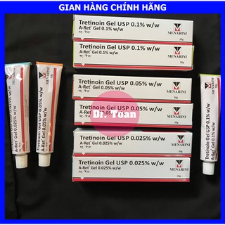 Tretinoin Aret 0.1% - 0.05% - 0.025% gel (20g) - kem tretinol giảm mụn, ngăn lão hóa (tre chính hãng Ấn Độ)