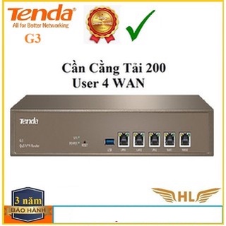 Bộ Cân Bằng Tải Tenda G3 Hỗ Trợ 200User 4 WAN - Hàng Chính Hãng