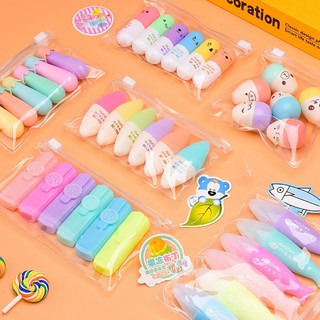 Set 6 bút dạ quang hình xinh xắn 6 màu