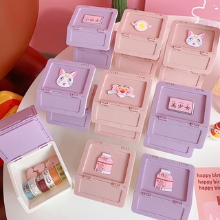 Hộp Nhựa Mini Đựng Washi Tape Sticker Đồ Dùng Học Tập Dễ Thương Lưu Trư Phụ Kiện Đa Năng