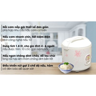 [Mã ELHADEV giảm 4% đơn 300K] (Trợ Giá) Nồi cơm điện Midea 1.8 lít MR-CM18SQ