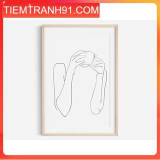 Tranh treo tường | Line art-line art print, Coffee print, female line art 69 , tranh canvas giá rẻ