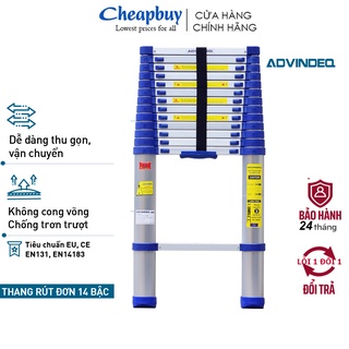 Thang nhôm rút gọn đơn 2.6M- 3.2M- 3.8M- 4.9M nhập khẩu ADVINDEQ - Hàng chính hãng,bảo hành 2 năm