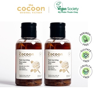 Combo 2 chai nước hoa hồng cocoon ( 2 chai x 140ml) rose water toner Cấp ẩm cho da