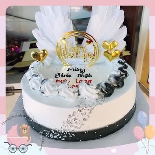 Cánh lông vũ trang trí bánh kem sang trọng hpbd