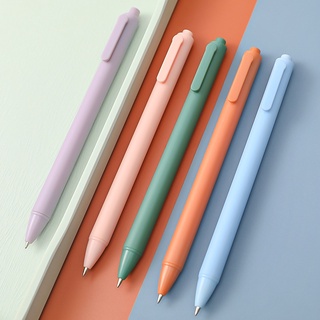 Bút gel đen nhiều màu vỏ pastel retro Nhám ngòi 0.5mm cực dễ thương, xinh xắn