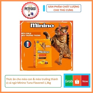 Thức ăn cho mèo con &amp; mèo trưởng thành vị cá ngừ Minino Tuna Flavored 1,3kg