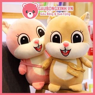 Gấu Bông Sóc Đeo Túi Size Lớn 1m - 1m2, Thú nhồi bông sóc hạt dẻ cao cấp, Gối ôm quà tặng cute cho bé [Ảnh Thật]