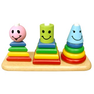 Đồ chơi gỗ Thả hình khối 3 trụ Hãng Winwintoys