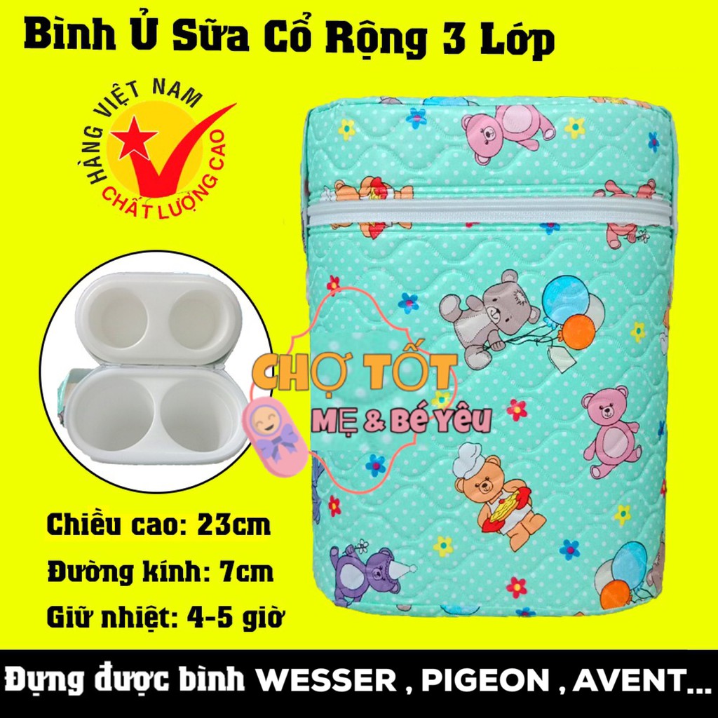 Bình Ủ Sữa Đôi , Ủ Được 2 Bình Dùng Cho Bình Cổ Hẹp Và Cổ Rộng 300ml