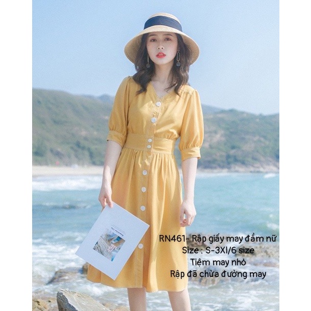 RN461_ Rập giấy may đầm nữ
