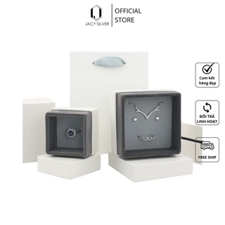 Hộp Đựng Nhẫn Cưới, Dây Chuyền, Vòng tay, Bông Tai Basic Trắng Gạo Cao Cấp D1006