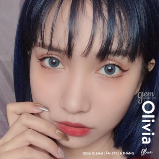 [ĐỦ ĐỘ] áp tròng OLIVIA BLUE - Ẩm Cao 55% - HSD 6 Tháng - Lens Xanh Viền Mỏng Hottrend Dễ Make Up Tự Nhiên Mắt Nhạy Cảm