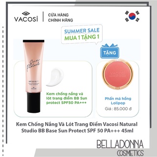 Kem Chống Nắng Và Lót Trang Điểm Vacosi Natural Studio BB Base Sun Protect SPF 50 PA+++ 45ml
