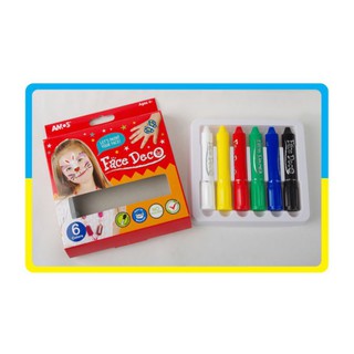Màu vẽ mặt và cơ thể dạng sáp 6 màu của Hàn Quốc Amos Face Deco