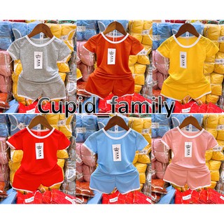 Bộ cotton đũi trơn cổ viền đơn giản mà đẹp lạ cho bé trai, bé gái - BTCV