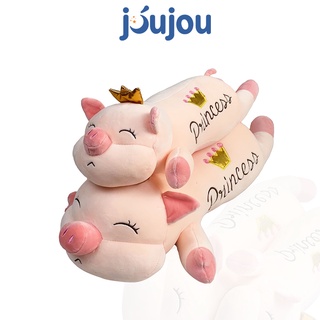 Gấu bông heo vương miện cho bé size 50-70cm cao cấp JouJou mềm mịn dễ thương