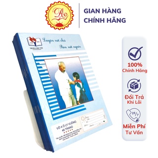 Vở học sinh ô ly đứng 4 ly Ánh Dương chống lóa luyện viết chữ đẹp bìa in hình Bác Hồ 48 trang