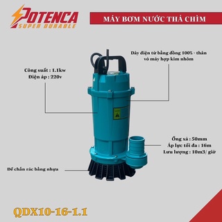 Máy bơm nước thả chìm 1,1kw potenca ( QDX10-16-1.1 )