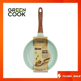 Chảo chống dính đáy từ đúc men đá ceramic xanh ngọc Green Cook GCP06 size 20-24-26-28 cm công nghệ Hàn Quốc0