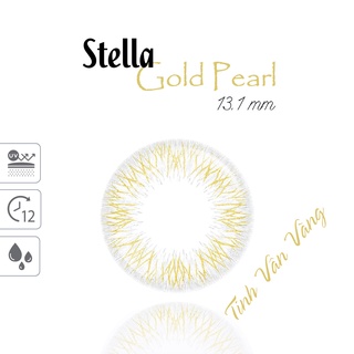 Lens Mắt Cận 1 Tháng Nhũ Vàng Stella Gold Pearl ANN365, Chống Tia UV Đeo 12h