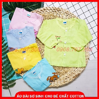 Áo Dài Tay Sơ Sinh Thu Hằng Chất Cotton Mỏng Mềm (Size Cho Bé Đến 7kg)