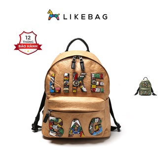 Balo du lịch nam nữ thêu chữ thời trang LIKEBAG có ngăn đựng laptop riêng 220230081 - LIBAGI
