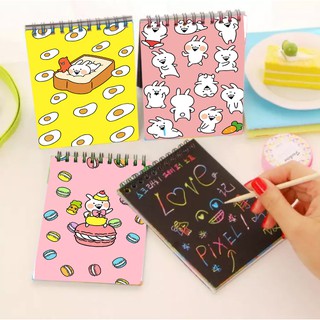 Sổ cào vẽ thỏ usagyuuun giấy đen SC36 14cm *10 cm sổ cào cute dễ thương