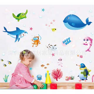 TRANH CÁ ĐẠI DƯƠNG CHO BÉ - DECAL DÁN TƯỜNG