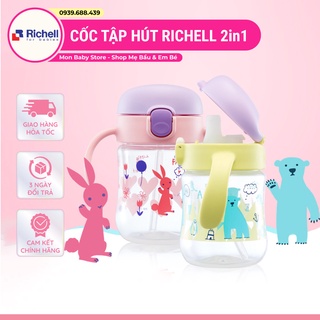 [Chính Hãng] Cốc tập uống 2IN1 T.L.I RICHELL - bình tập uống nước cho bé Richell