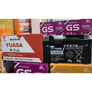 Chính Hãng Ắc Quy GS YUASA YTX7A(12v-7ah)Bảo hành 9 Tháng xài cho atila,Shark,Excel,Vespa lx,Fly