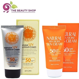 Kem chống nắng 3W Clinic Intensive Sunblock cream 70ml (hộp mặt trời đỏ)