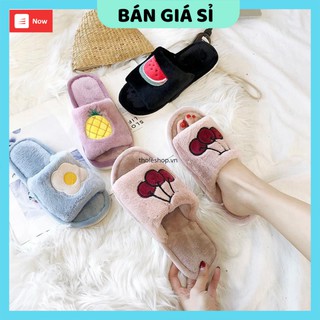 Dép lông mang trong nhà  GIÁ VỐN]  Dép hình trái cây dễ thương, thiết kế xinh xắn, màu sắc dễ thương 8939