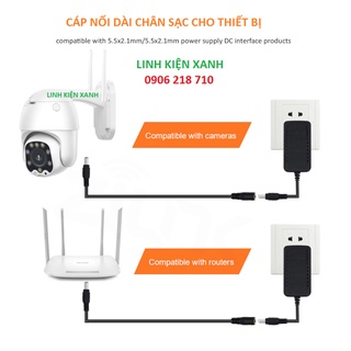 Dây Cáp Nối Dài Dc 1M 1.5M 3M 5M  2.1mm x 5.5mm 12V Cho Dây Đèn LED Camera CCTV