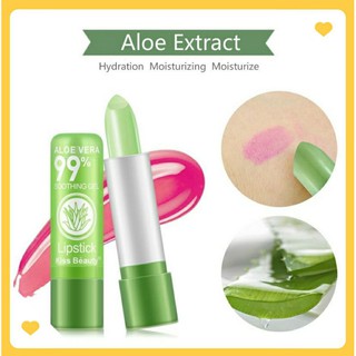 Son Dưỡng Môi KISS BEAUTY - chiết xuất nha đam đổi màu theo nhiệt độ dưỡng ẩm