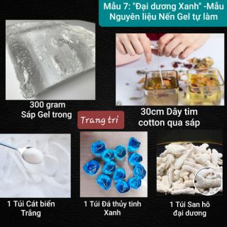 [Chưa có ý tưởng làm Nến] Mẫu trang trí 7: "Đại dương Xanh" - Mẫu Nến Gel trong Tự làm - 9293store - 9293kitdecor