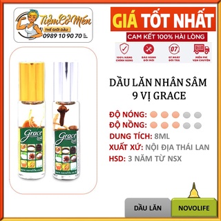 [CHÍNH HÃNG] DẦU NHÂN SÂM GRACE 9 VỊ THẢO DƯỢC THÁI LAN (NẮP TRẮNG/NẮP VÀNG)-8ML-THÁI LAN