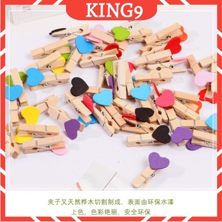 Set 10 kẹp ảnh gỗ trang trí nhiều hình phụ kiện trang trí king9