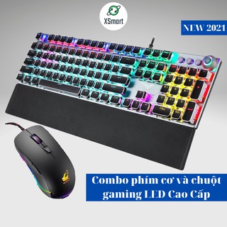 Bộ bàn phím CƠ và chuột gaming cao cấp, phím có hơn 20 chế độ LED đổi màu, phù hợp chơi game, FZ508+V6