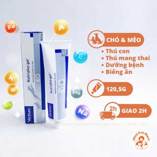 Gel dinh dưỡng bổ sung vitamin và khoáng cho chó con, mèo con, chó mèo biếng ăn, dưỡng bệnh VIRBAC NUTRI-PLUS GEL 120,5g