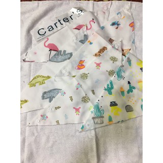 Khăn yếm tam giác cotton 2 lớp cúc bấm xuất Nhật-Aulyshop