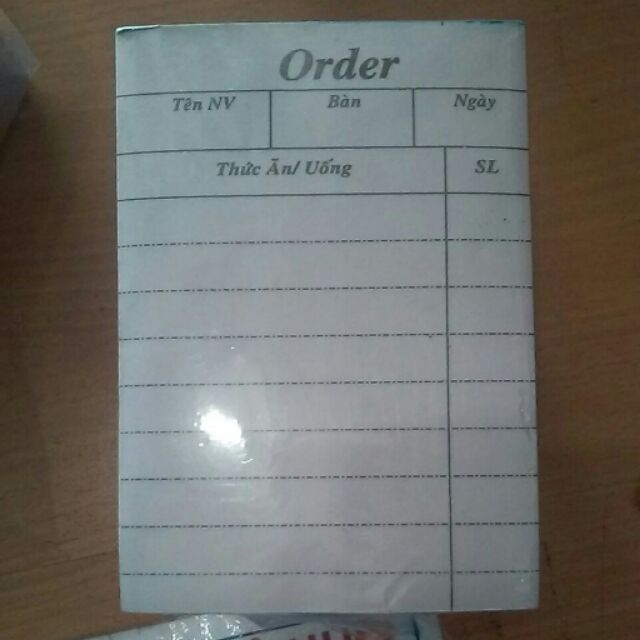 Giấy order 2 liên 7 x 10 cm